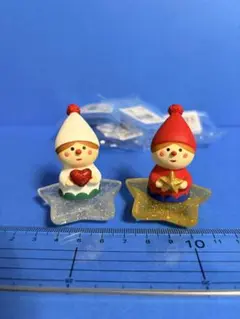 デコレコンコンブル　トムテ赤と白　星の台座透明GOLDとSILVER