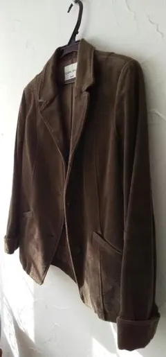 週末再々再値下！一度着用 レナウン茶色裏付暖厚手ジャケット。袖折て調整可綿90%