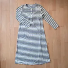 犬印本舗　マタニティ長袖ストライプワンピース M-L