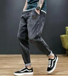 ジーンズメンズ スキニー デニムパンツ ダメージジーンズ ハロンパンツ　 細1