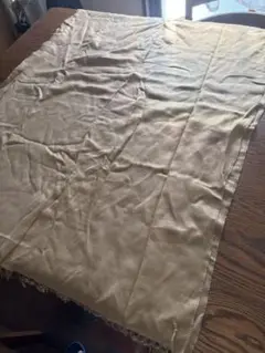 ベージュ ストール フリンジ付き 大判