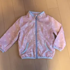 ピンク花柄　シャカシャカジャンバー　ナイロンジャケット 95cm