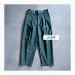 【美品✨】＜LOEFF（ロエフ）＞ TW カラー テーパードパンツ グリーン