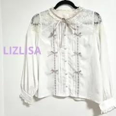 定価7590円 LIZ LISA リズリサ レース＆リボン上品ブラウス 白のサムネイル