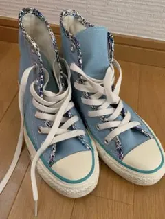コンバース　オールスター　ハイカット　花柄　ブルー