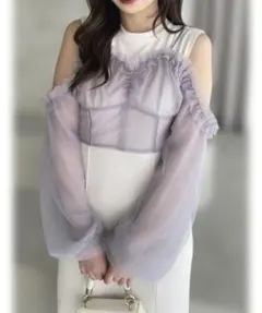 【最終値下げ】美品 dazzlinダズリン コルセットチュールビスチェ グレー系のサムネイル