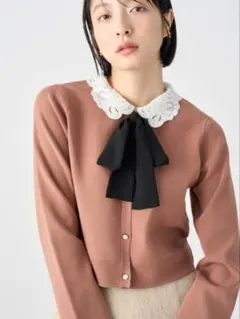 最終値下セルフォードデタッチャブルレースカラーカーディガン