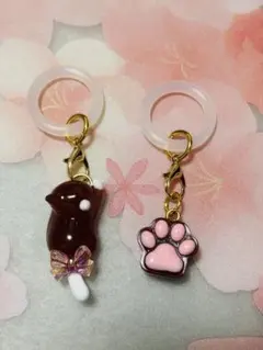 ネコと肉球のアンブレラマーカー2個セット