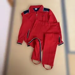 デサント製　オールドアディダス ジャージ 上下セット レッド×ネイビー