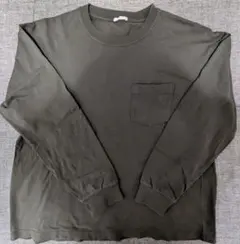 ブラック 七分袖カットソー XL