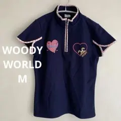 古着　WOODY WORLD SPORTS ゴルフウェア　ネイビー　M ☺︎のサムネイル