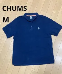 CHUMS 半袖　ポロシャツ　ショールカラー　M ネイビー　刺繍ロゴ