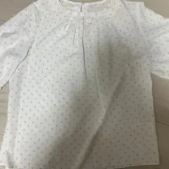 ホワイト 7部丈ブラウス