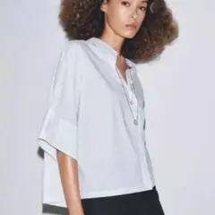 ZARA シャツ ブラウス ストライプ 今年購入 ザラ 半袖 五分袖