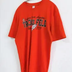 【US古着】陸上 カレッジプリントTシャツ オレンジ LSA 2017 アメカジ
