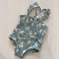 H&M 花柄 フリル付き水着(女の子)