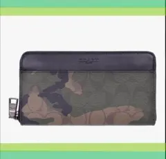 O*ｙ様 新品未使用　COACH 迷彩柄 長財布 coach 迷彩柄 ラウンド財布 長財布 - メルカリ