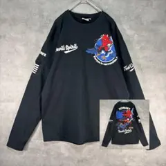 TEDMAN’S 長袖Tシャツ 黒 42 両面ビッグプリント 袖プリント デビルのサムネイル