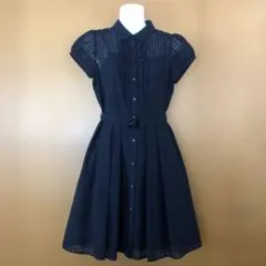 BLUE LABEL ブルーレーベル　クレストブリッジ 半袖ワンピース 紺36