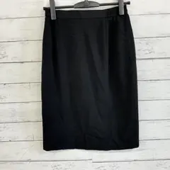 【古着】✨タイトスカート【M】ひざ丈 ゴムウエスト フォーマル　ブラック