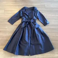 シルク100%紺ワンピース　オケージョン、パーティー