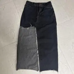 ダメージ加工デニムスカート　スリットあり