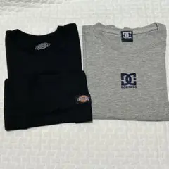 130cm Tシャツ 2枚 セット DC Dickiesブラック グレー　まとめのサムネイル