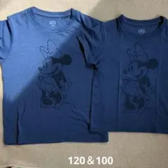姉妹お揃い　ユニクロ　UNIQLO　Tシャツ　ミニーマウス　100＆120