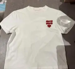 ミュウミュウ ロゴ クロップド Tシャツ 半袖 XL 白 ホワイト MJN445 ☆韓国の人気☆【MIU MIU】☆ロゴ クロップ 半袖 Tシャツ☆ (MiuMiu/T
