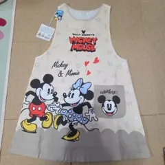 新品　ミッキーミニーチュニック型エプロン　レディース　保育士　エプロン