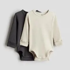 H&M 長袖ボディスーツ リブロンパース 70cmのサムネイル