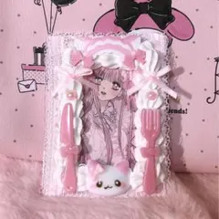 硬質ケースデコ トレカケース レースデコ ホイップデコ 量産型 平成女児 ピンク