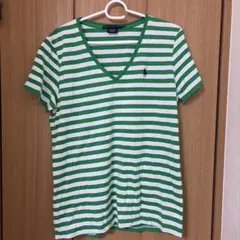 【マハロ様専用】Ralph Lauren Sport 緑と白のストライプ T L