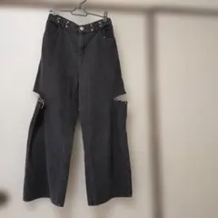 Avail Ｓサイズ ブラックデニム カットアウトパンツ