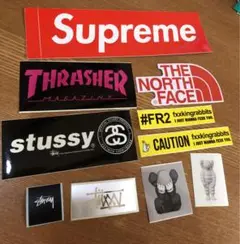 supreme&ノースフェイstussy&KAWS&FR2ステッカー41