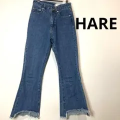 Y2K HARE フレアデニム　フリンジ　ウエスト切り替え サーフのサムネイル