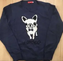 earth music&ecology ニット チワワ プルオーバー ネイビー