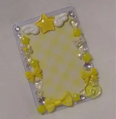 イエロー 星 リボン トレカケース