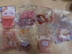 ガラスビーズ ピンク 赤系 1kg