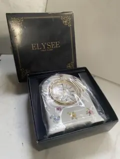 セラミックアートアカデミー 置き時計 陶器 花柄 QUARTZ ELYSEE