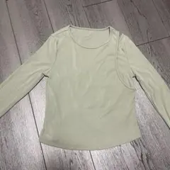 Dazyライトグリーン 長袖 トップス 片側オフショルダーS