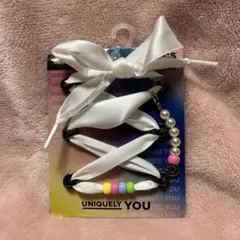 crocs Jibbitz Charm ホワイトリボン