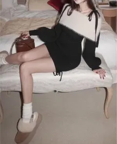 fether offshoulder ribbon onepiece アメルジュ