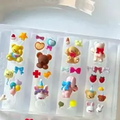 NO 455シリコンモールド　熊　色色　デコパーツ　レジン