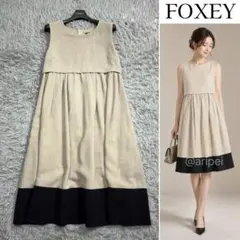 【美品】フォクシー ワンピースドレス たっぷりフレア黒×白ギンガムチェックひざ丈 美品】フォクシー ワンピースドレス 紺×白ギンガムチェック ひざ丈