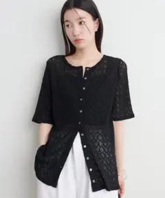 【Omekashi】ストレッチレース2WAYカーディガンのサムネイル