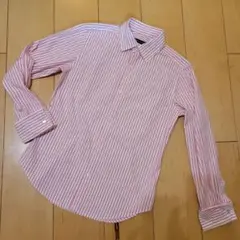 ラルフローレンストライプ長袖シャツピンク7