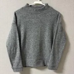 F/フリーサイズ/グレー タートルネック ニットセーター 長袖