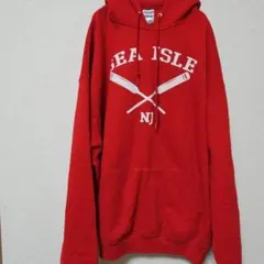 【希少2XL】JERZEES ジャージーズ スウェットパーカー 赤 カレッジロゴのサムネイル
