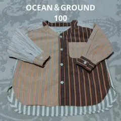 OCEAN＆GROUND ストライプシャツ アメカジ　100 デザインシャツ